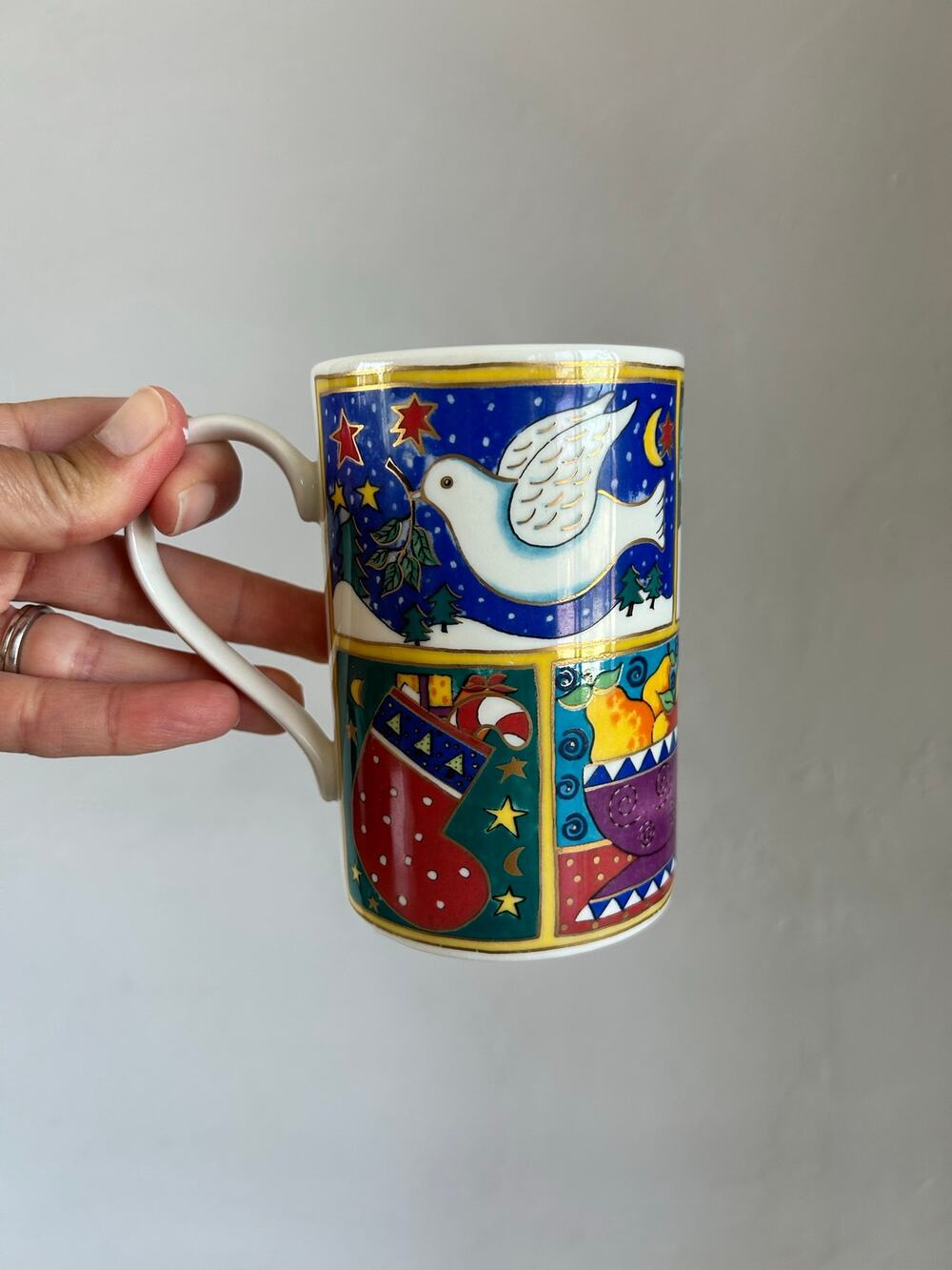 Vintage Dunoon Winter Wonderland Jane Brookshaw Scotland Stoneware Christmas Mug
